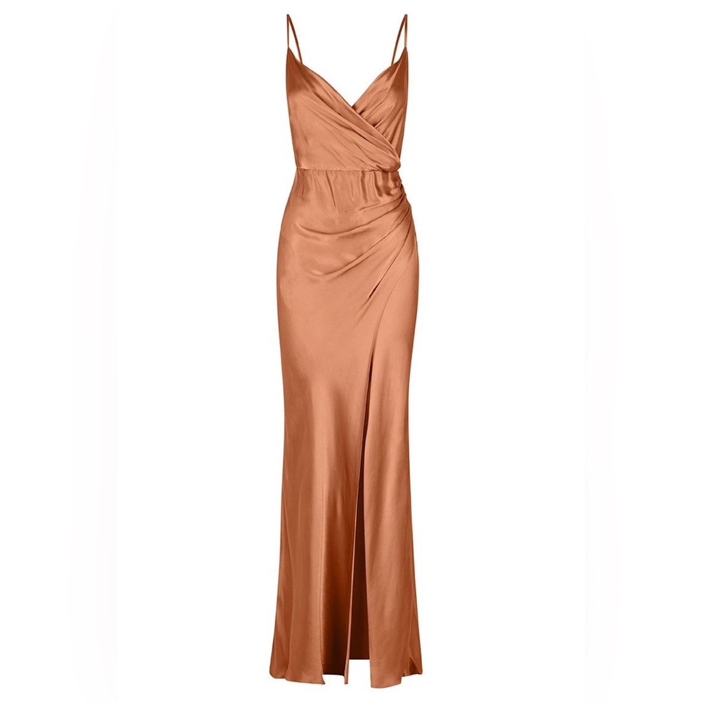Shona Joy La Lune Cross Draped Maxi Dress - Copper